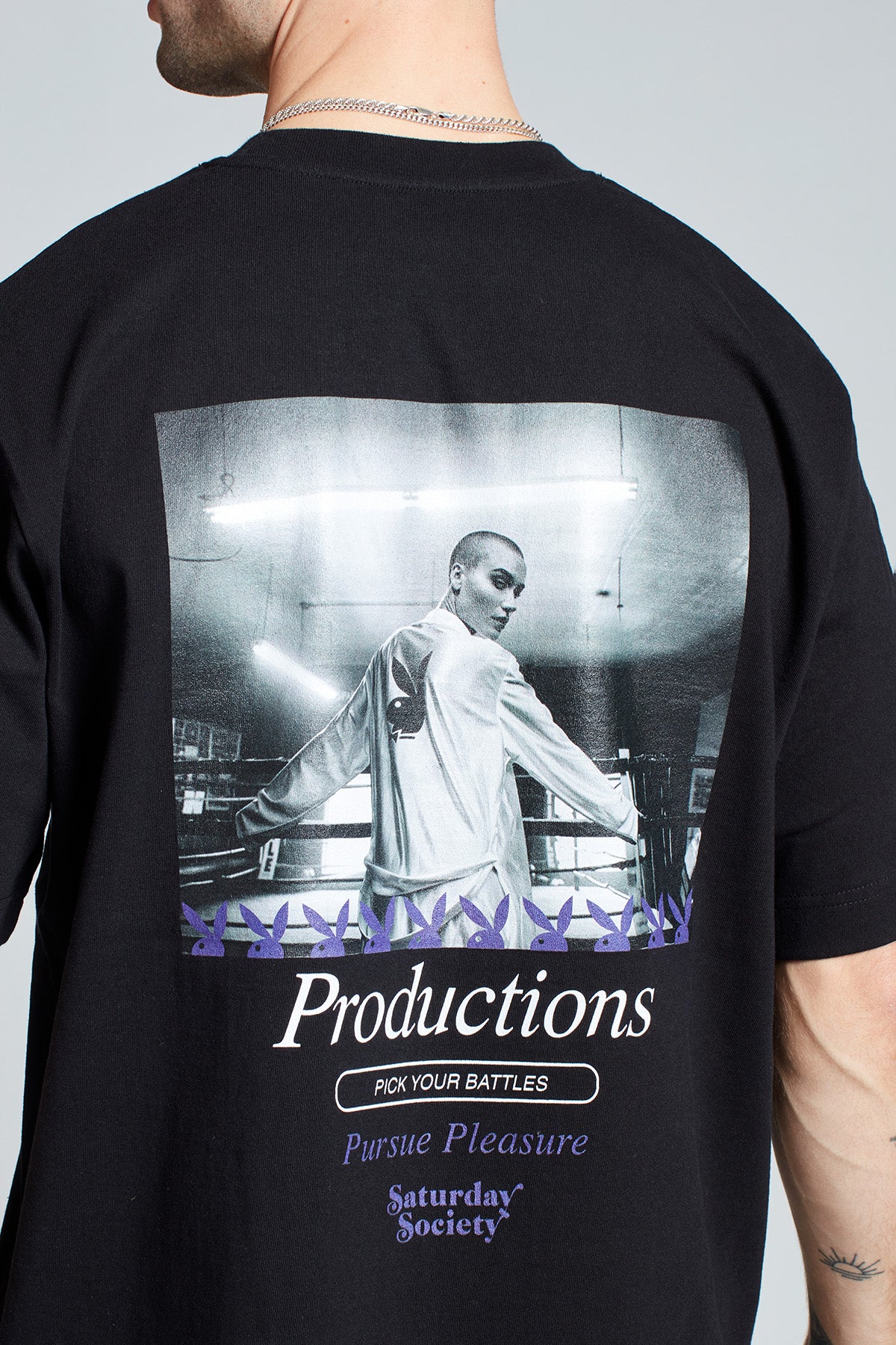 Playboy Boxer T-shirt in Black