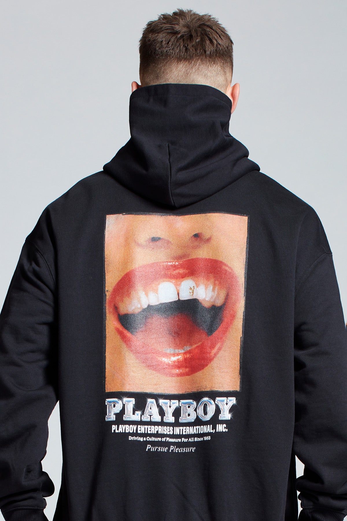 Playboy Pleasure Hoodie in Black Mens Saturday Society
