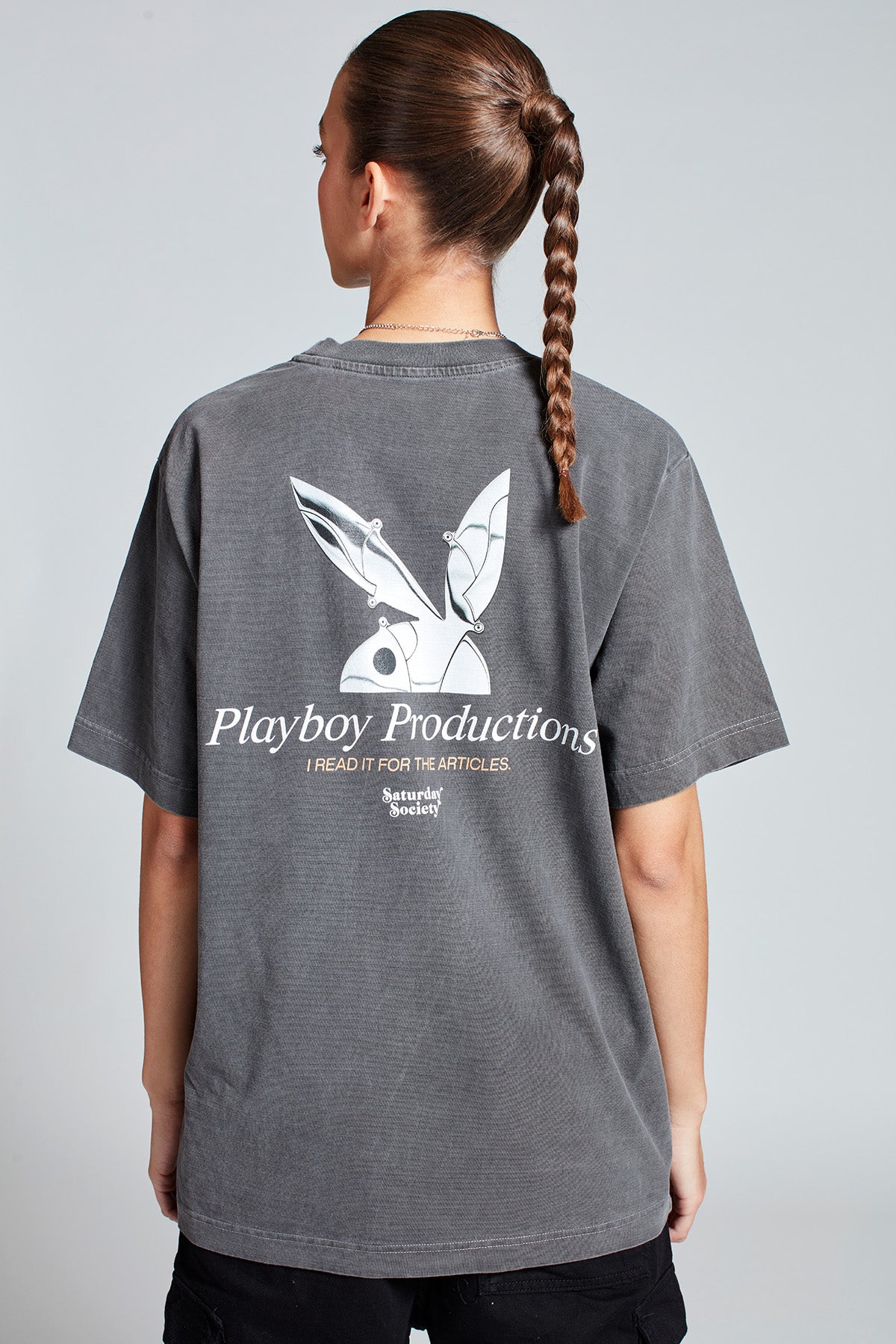 Playboy Chrome T-shirt in Washed Grey