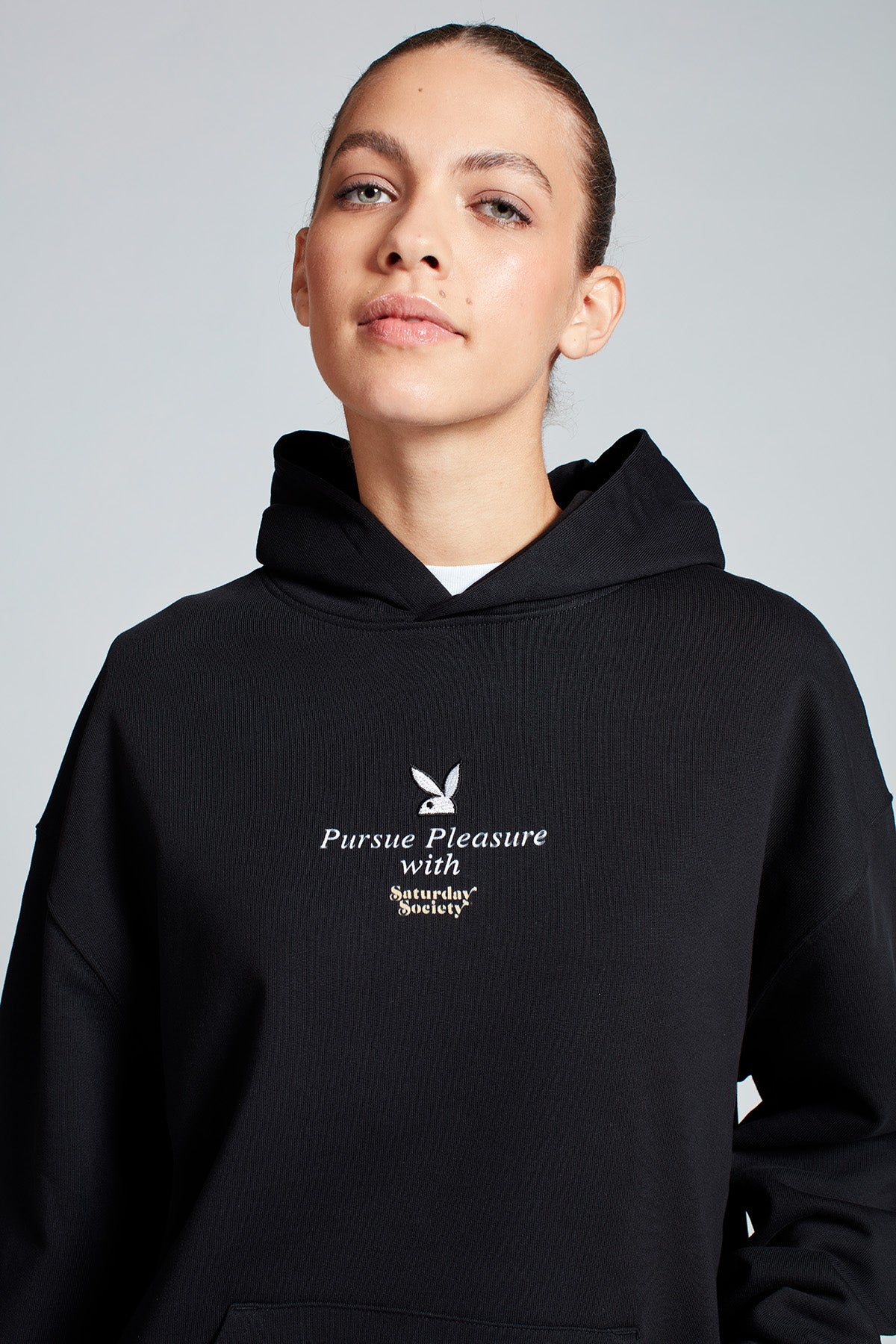 Playboy Pleasure Hoodie in Black