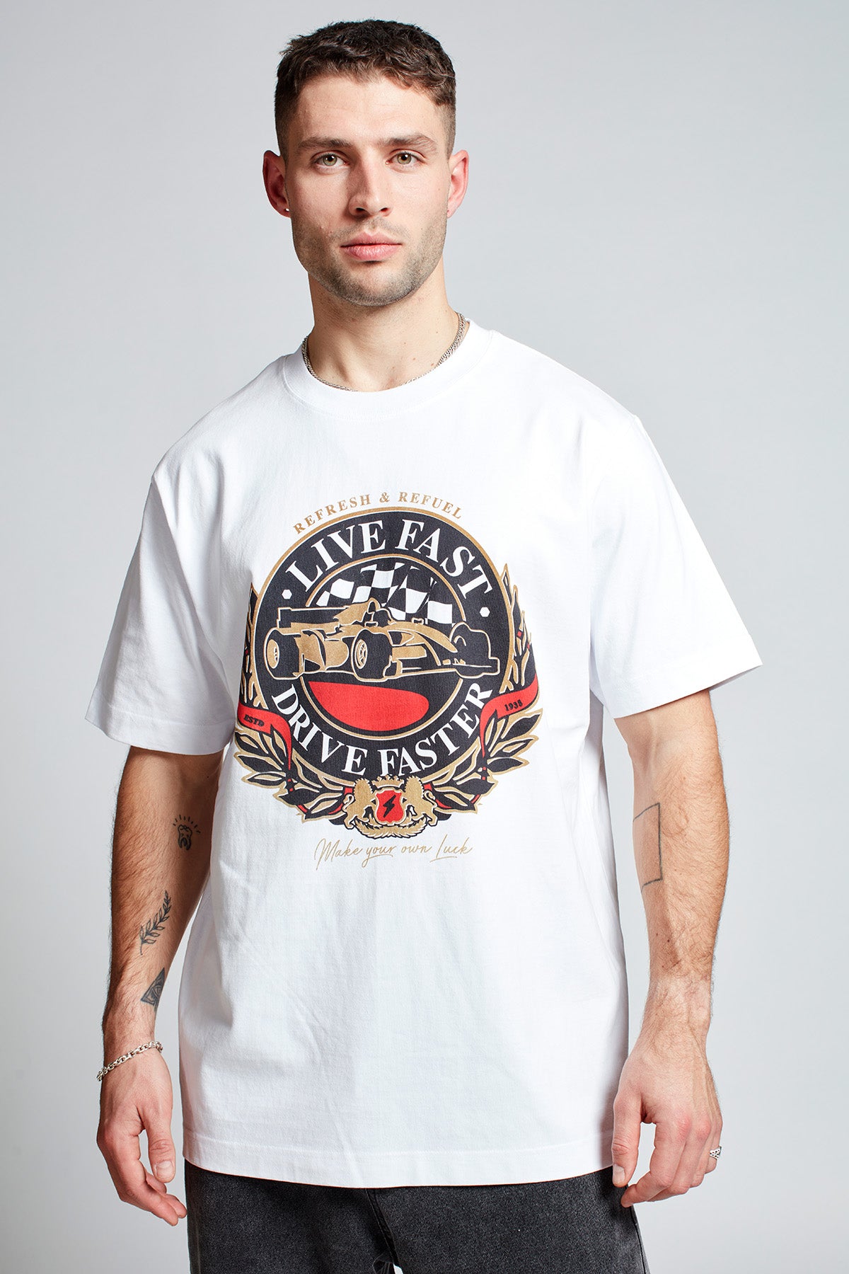 Saturday Society Live Fast T-shirt in White