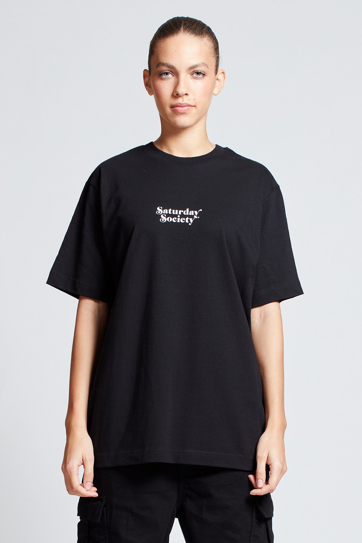 Saturday Society Logo T-shirt in Black