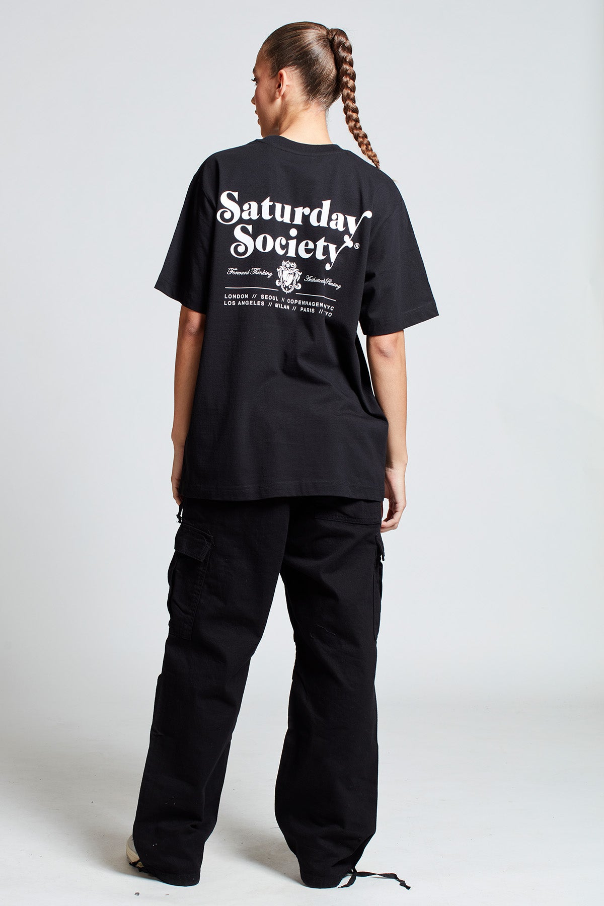 Saturday Society Logo T-shirt in Black