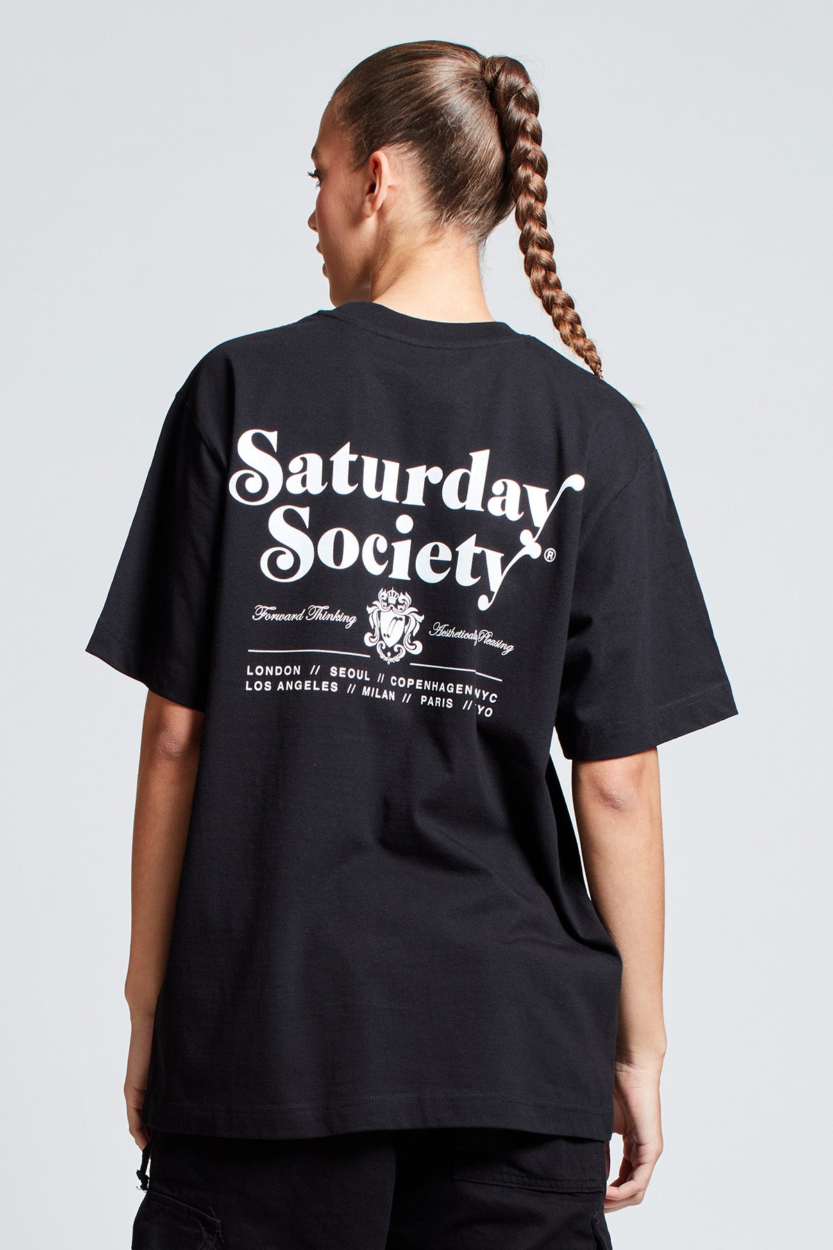 Saturday Society Logo T-shirt in Black