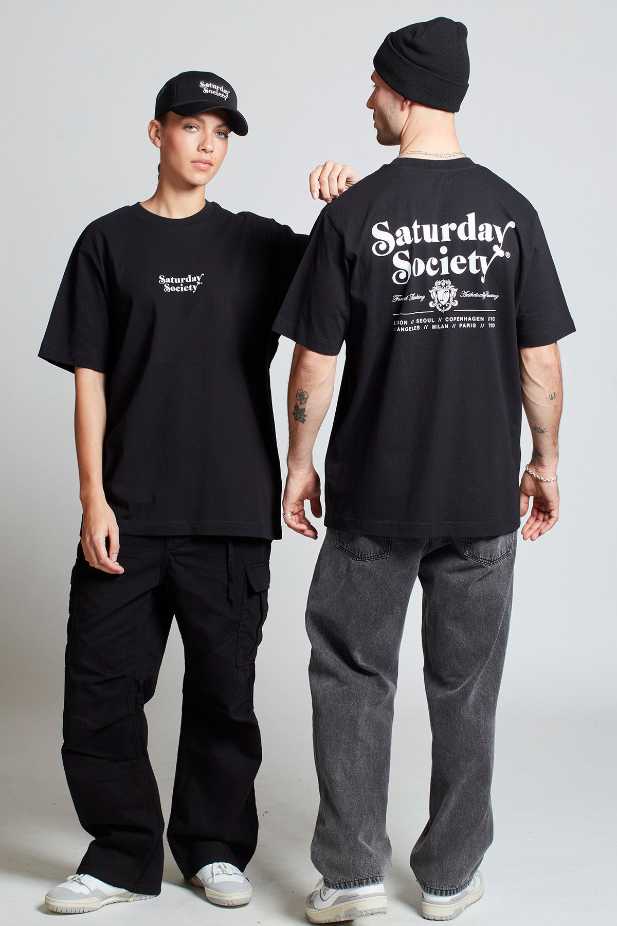 Saturday Society Logo T-shirt in Black