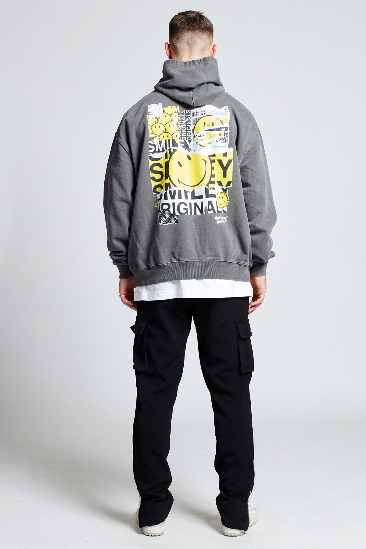 Smiley Originals® Special Delivery Hoodie in Washed Grey