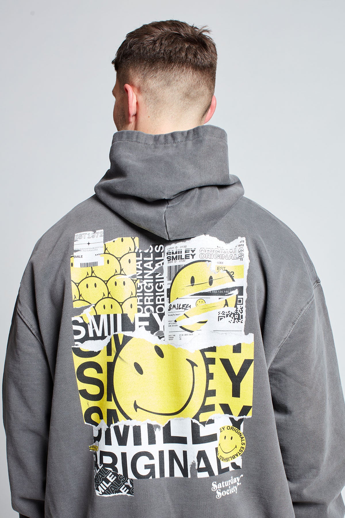 Smiley Originals® Special Delivery Hoodie in Washed Grey