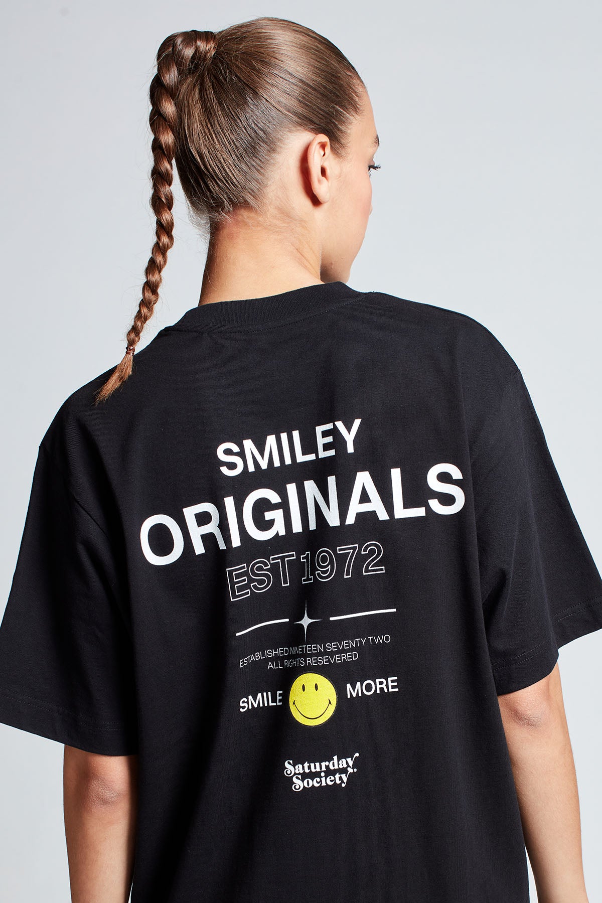 Smiley Originals® Smile More T-shirt in Black