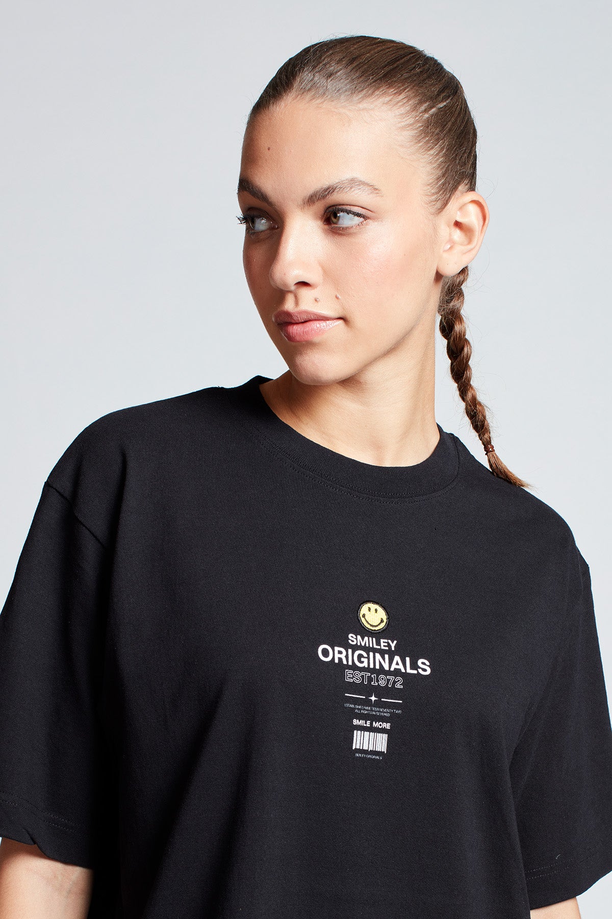 Smiley Originals® Smile More T-shirt in Black