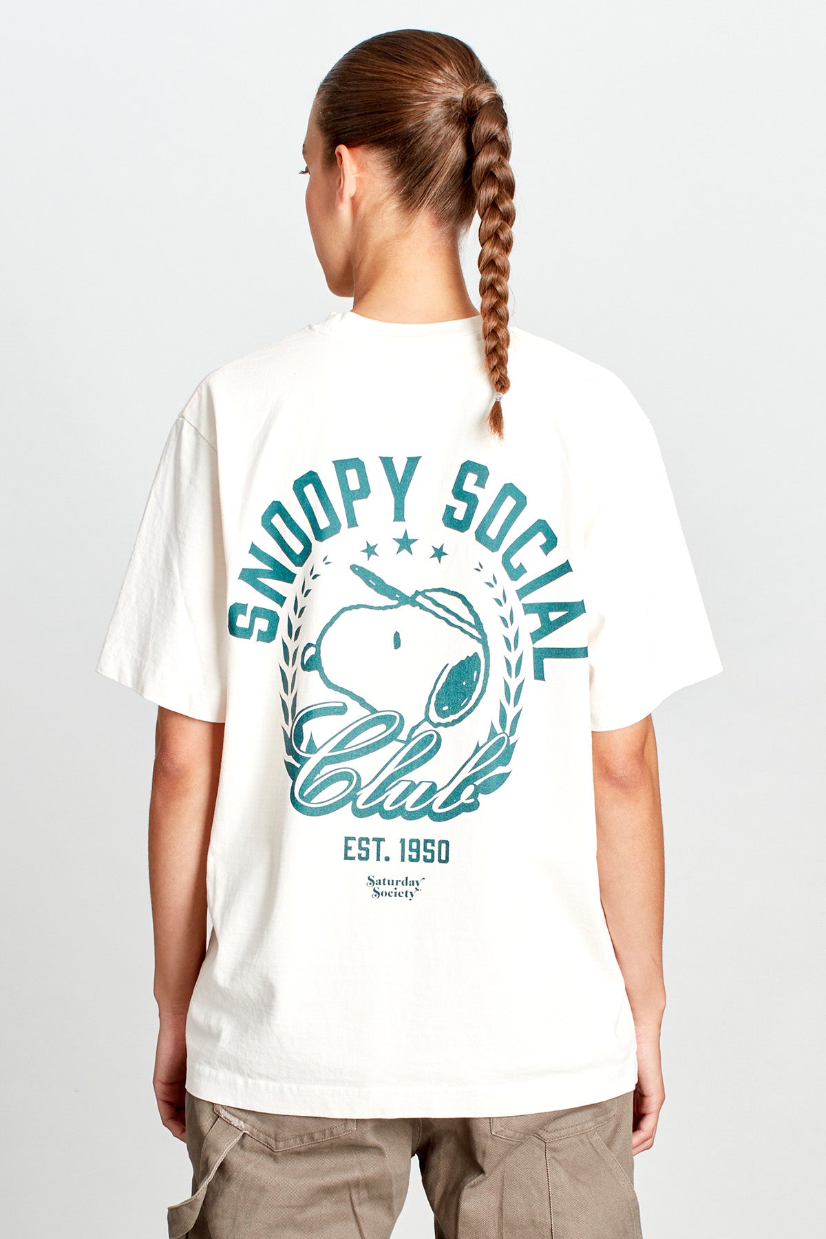 Snoopy Social Club T-shirt in Vintage White
