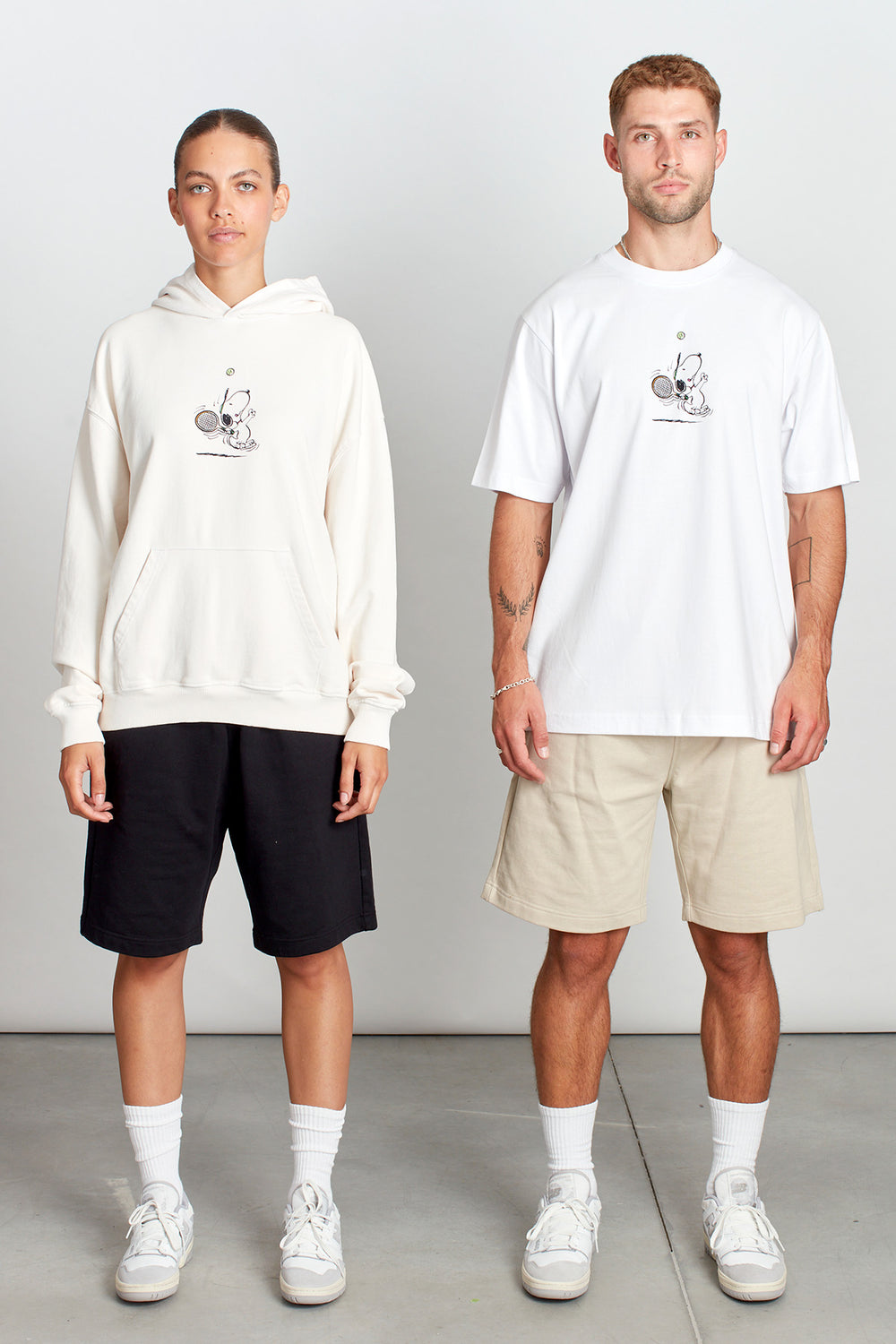 Snoopy Social Match Point Hoodie in Vintage White | Mens | Saturday Society