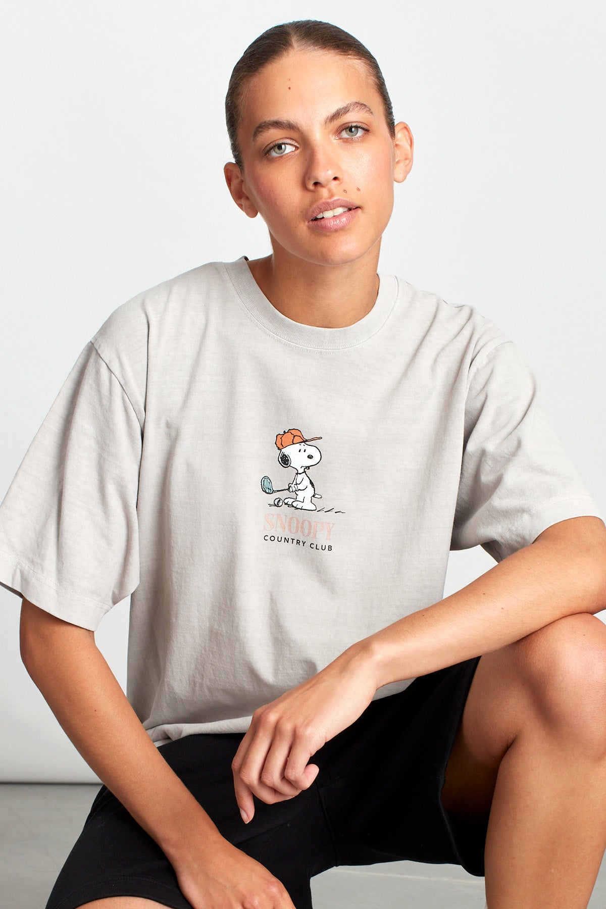Snoopy Social Country Club T-shirt in Washed Stone