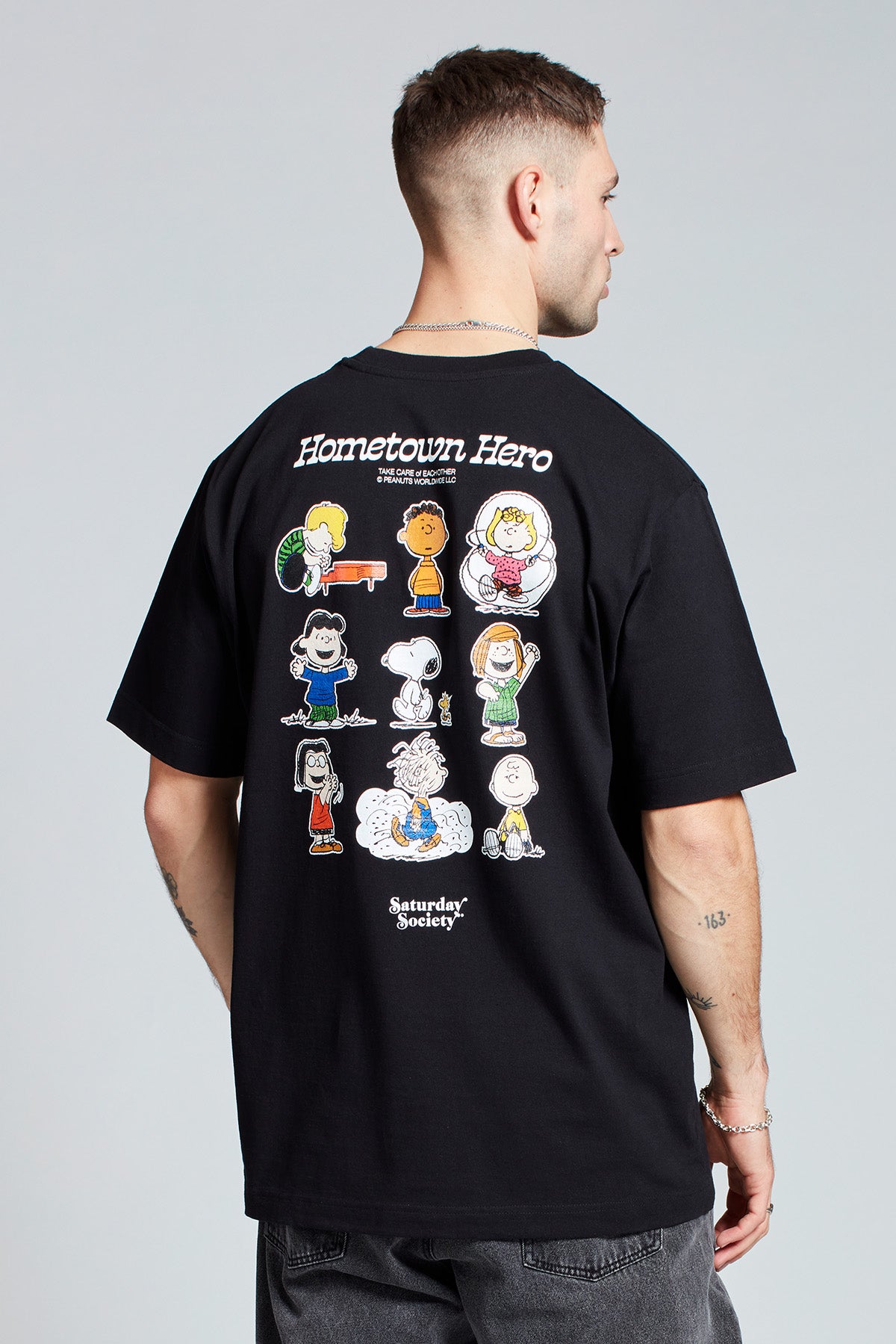 Snoopy Hometown Hero T-shirt in Black