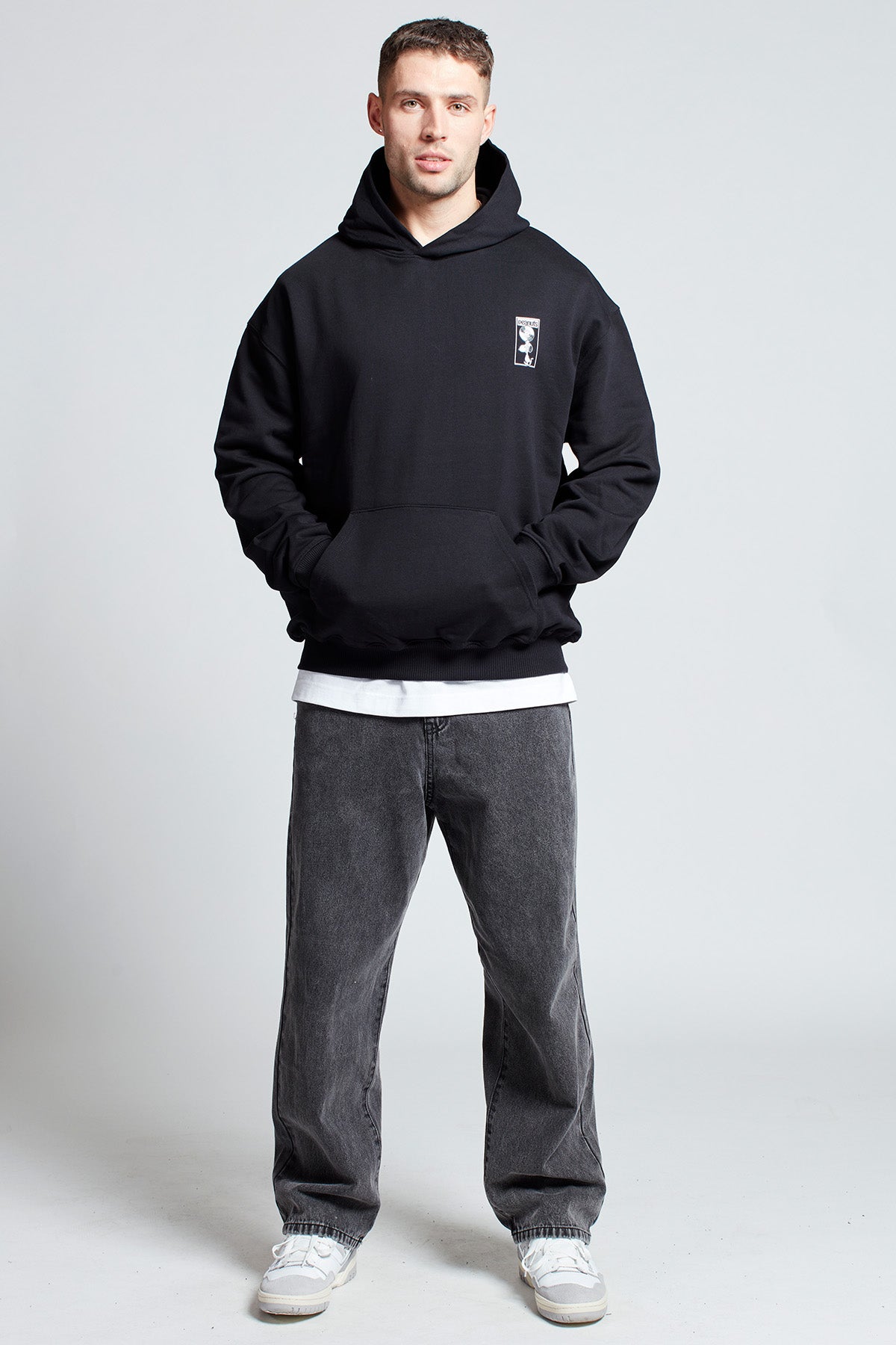 Snoopy Peanuts Records Hoodie in Black