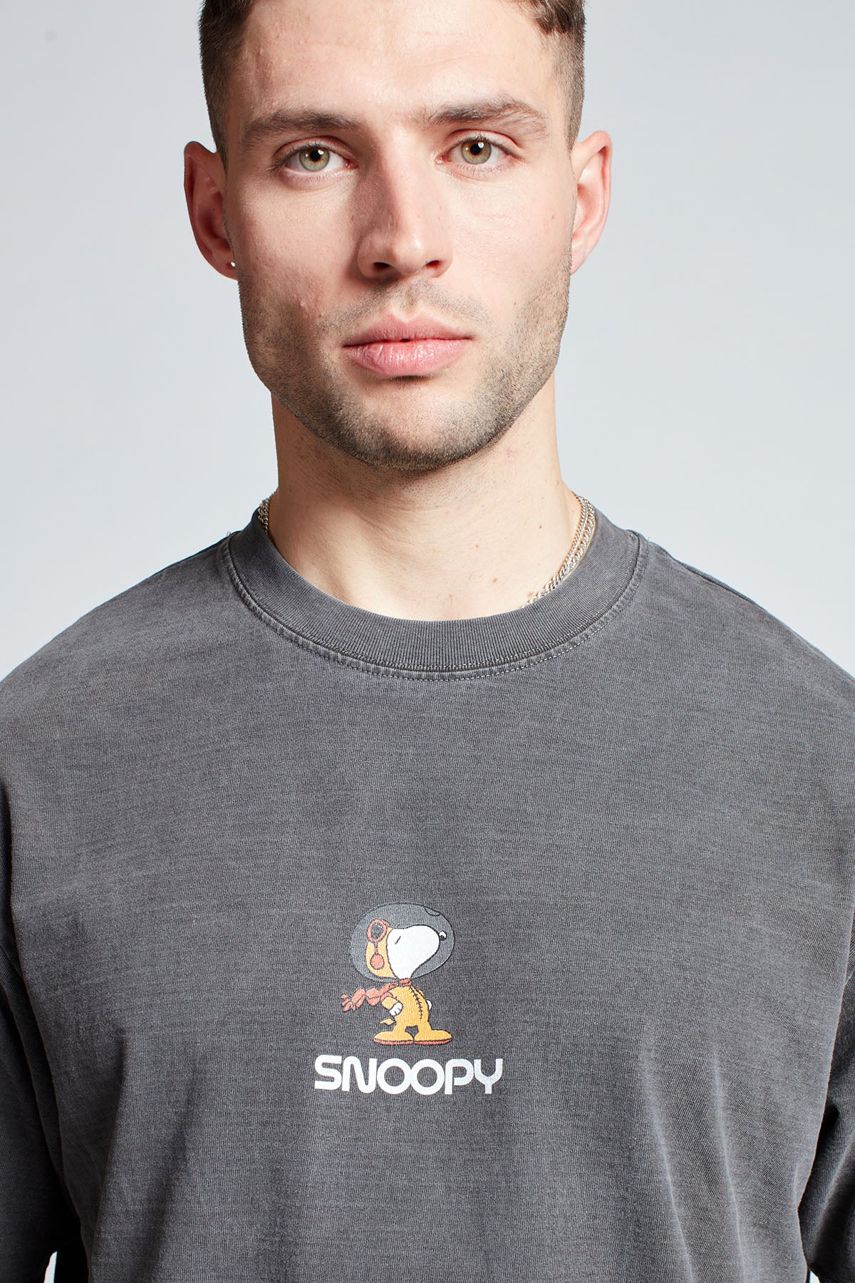 Snoopy Moon Landing T-shirt in Washed Grey