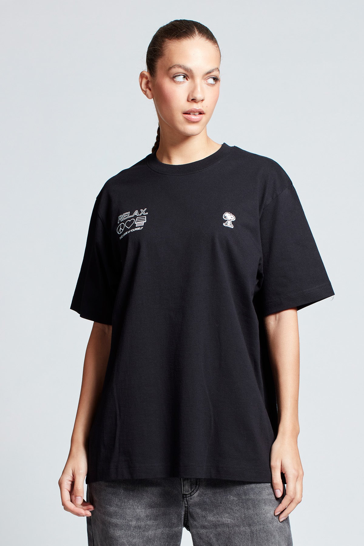 Snoopy Slow Down T-shirt in Black