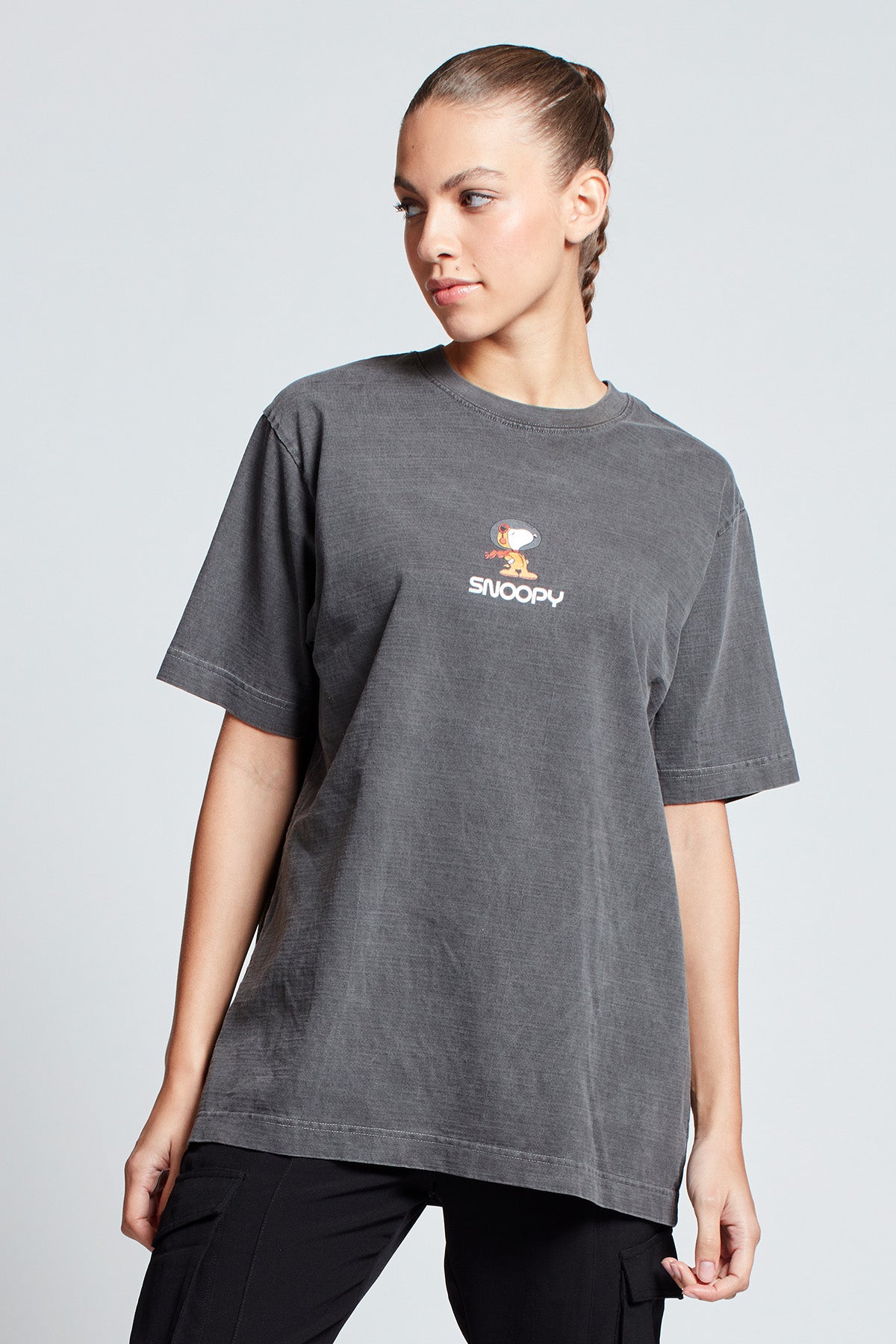 Snoopy Moon Landing T-shirt in Washed Grey