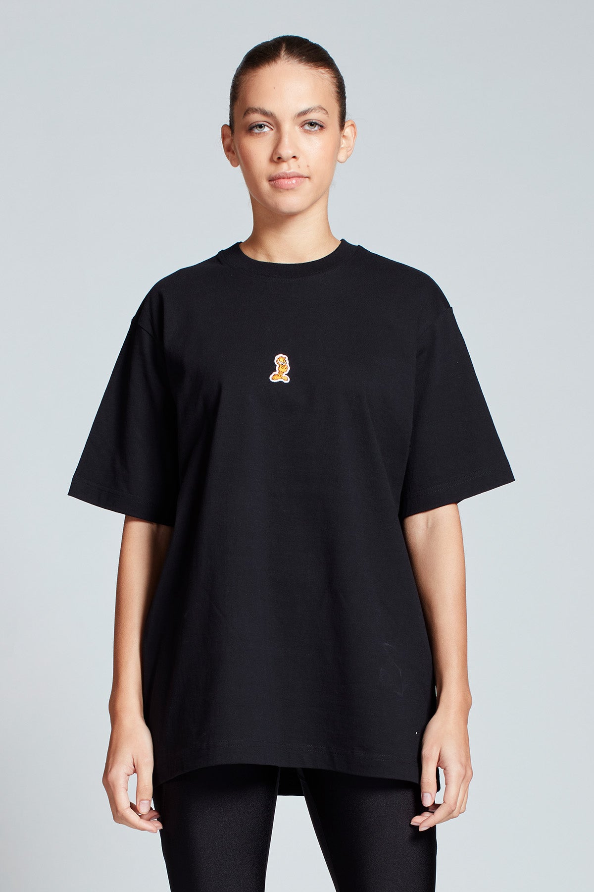 Abito Lungo Maglietta Oversize Garfield Ufficiale - 100% Cotone Morbido Con Stampa Del Gatto Camminatore - Grigio E Arancione, Taglie Dalla S Alla XXXL