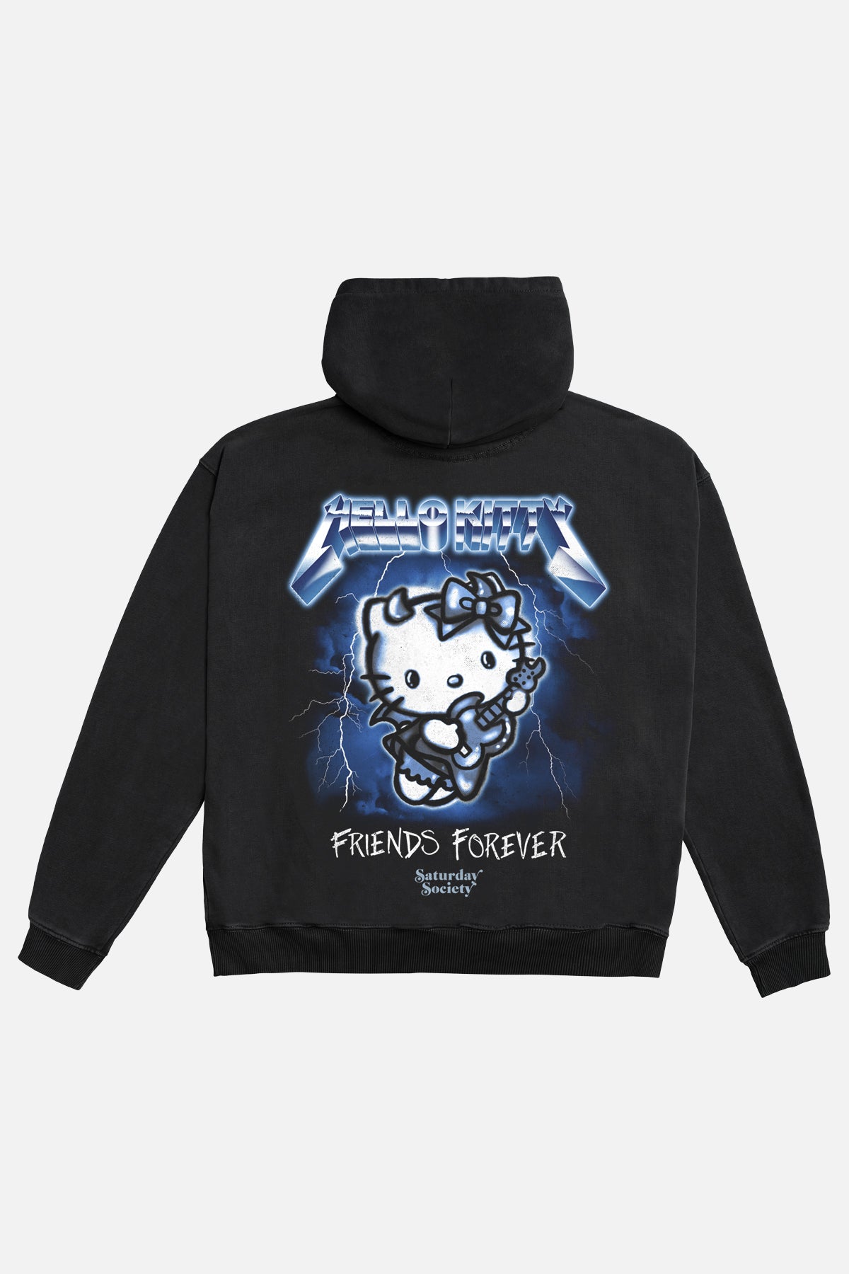 Hello Kitty Storm Kitty Hoodie in Washed Black