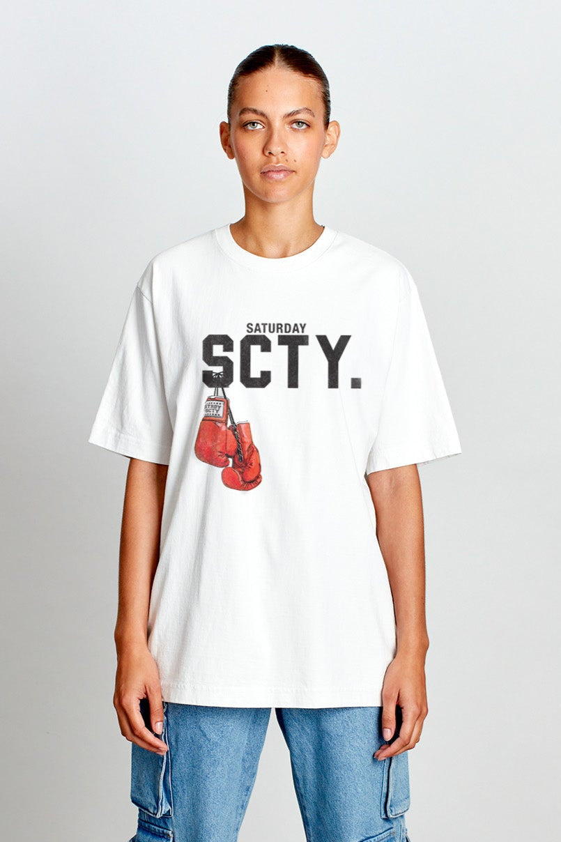 Saturday Society Gloves T-shirt in Vintage White