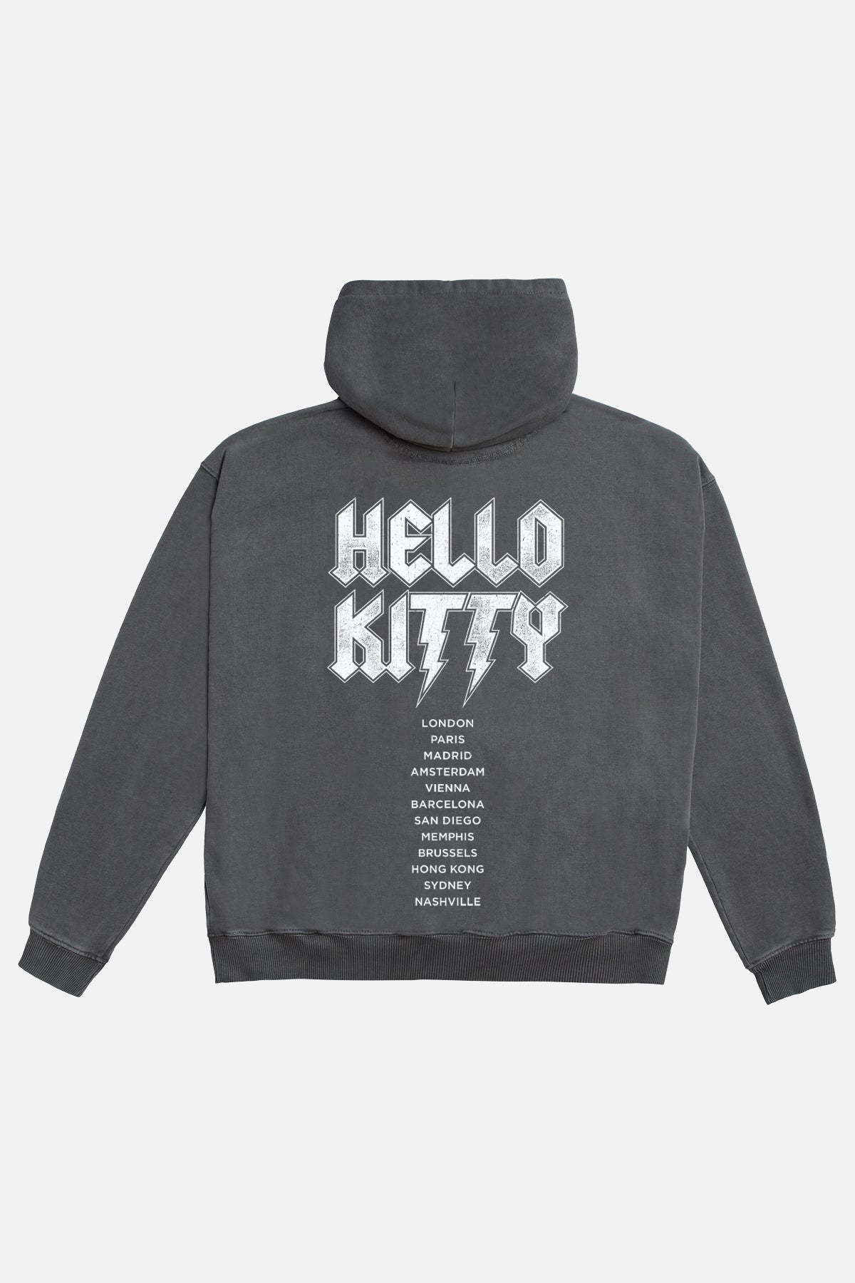 Hello Kitty Whisker Rockers Hoodie in Washed Grey