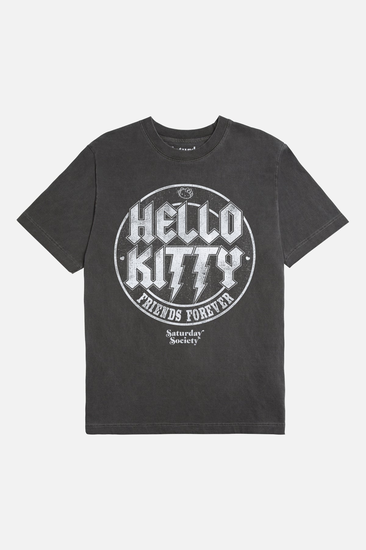 Hello Kitty Whisker Rockers T-shirt in Washed Grey